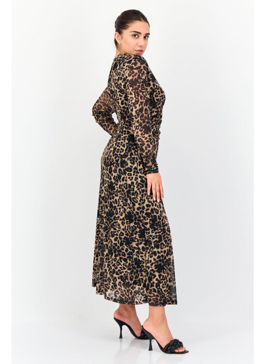 Kathy Ireland Women Animal Print Maxi Dress, Multicolor  - Image 3