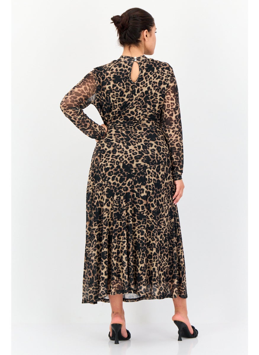 Kathy Ireland Women Animal Print Maxi Dress, Multicolor  - Image 4