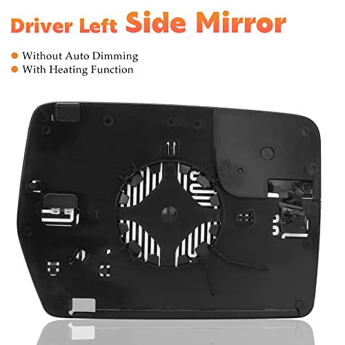 AEagle Left Driver Side Heated Mirror Glass Fits for Ford F-150 2011 2012 2013 2014 Blind Spot Convex Side View Replacement for BL3Z-17K707-E w/o Auto Dimming - Image 2