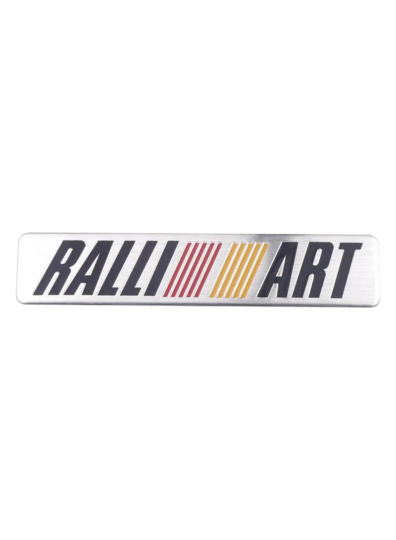 SOLDOUT Car Aluminum Metal Badge Logo Sticker Body Trunk Decoration Decal Compatible with Mitsubishi Ralliart Ralli Art Lancer EX Outlander 3 Xl L200 (Silver) - Image 1