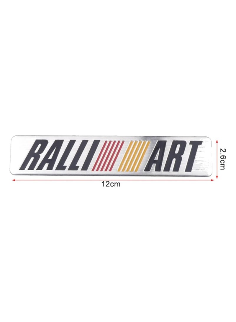 SOLDOUT Car Aluminum Metal Badge Logo Sticker Body Trunk Decoration Decal Compatible with Mitsubishi Ralliart Ralli Art Lancer EX Outlander 3 Xl L200 (Silver) - Image 4