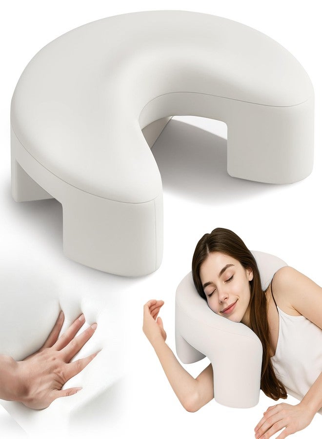 Jaxmoon Side Sleeper Pillow for Shoulder Pain Relief, Rotator Cuff Pillow with Arm Channels for Shoulder & Neck Support, Knee Pillow for Adults Between Legs, Ergonomic Memory Foam Pillow, Cream White - Image 1