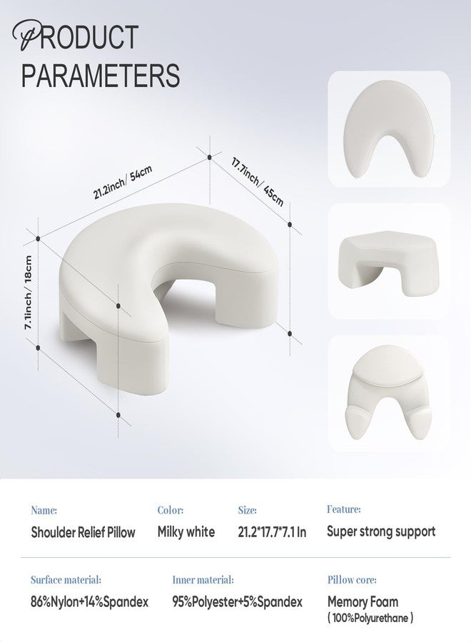 Jaxmoon Side Sleeper Pillow for Shoulder Pain Relief, Rotator Cuff Pillow with Arm Channels for Shoulder & Neck Support, Knee Pillow for Adults Between Legs, Ergonomic Memory Foam Pillow, Cream White - Image 5