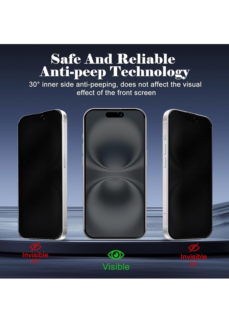 ELTRAZONE 2-Pack Privacy Screen Protector for iPhone 16 / iPhone 15 / iPhone 15 Pro 6.1" – [Anti-Spy] [9H Hardness] [Anti-Scratch] Tempered Glass - Image 4