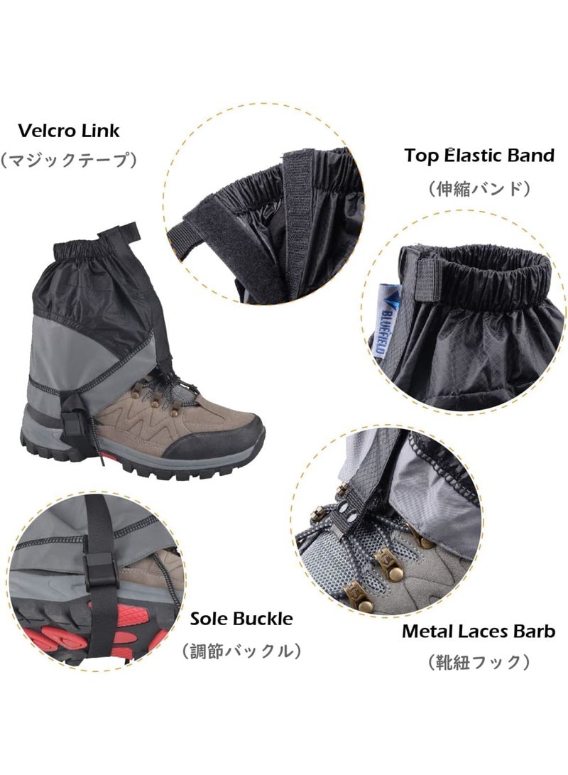 SOLARAE Leg Gaiter Waterproof Anti, Tear Ankle Gaiters, Hiking Gaiters, Lightweight Shoes Gaiters for Men Women, for Outdoor Hiking, Walking, Climbing, Hunting (Blue) - Image 3