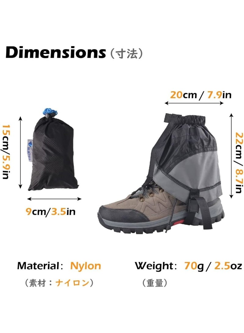 SOLARAE Leg Gaiter Waterproof Anti, Tear Ankle Gaiters, Hiking Gaiters, Lightweight Shoes Gaiters for Men Women, for Outdoor Hiking, Walking, Climbing, Hunting (Blue) - Image 2