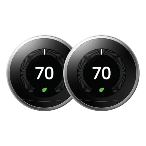 Google Nest Learning Thermostat Stainless Steel (3rd Generation) (T3007ES-US) (2-Pack) - Image 2