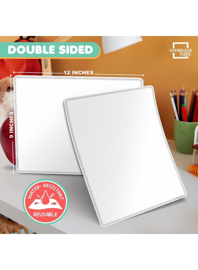 Scribbledo Small White Board Dry Erase Sheets 9”X12” For Kids Teacher Class Manipulatives Personal Mini Whiteboards Sheets Students Homeschool Supplies Small Dry Erase Boards Classroom Pack 10 Sheets - Image 2