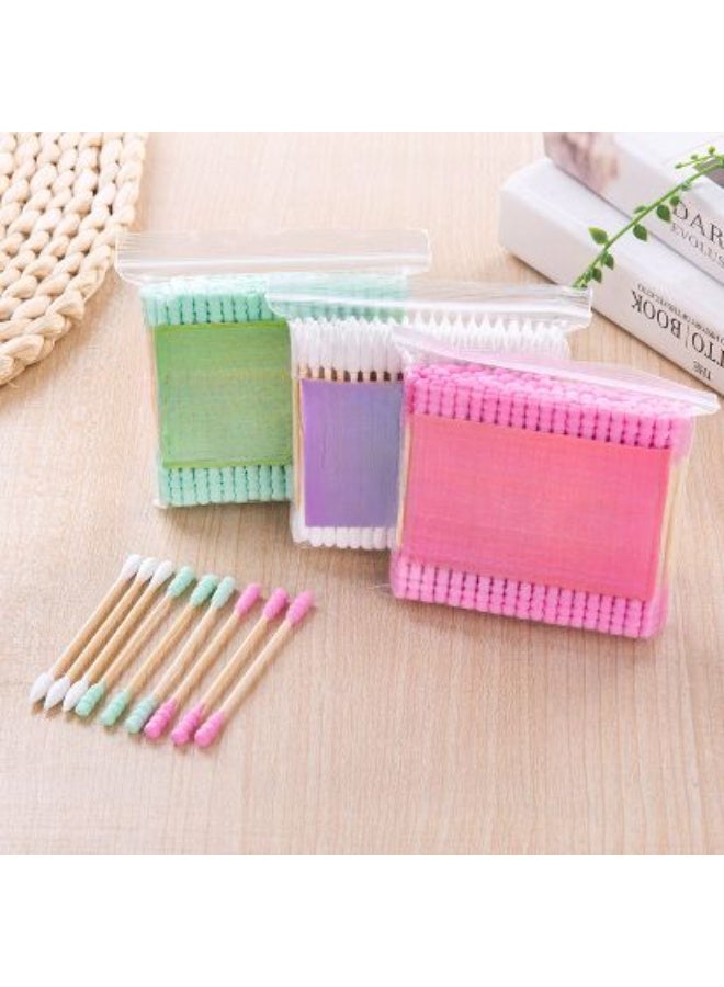 يوكانبي عبوة من 3 (300 عودًا) أعواد قطن مزدوجة الطرف – متعددة الاستخدامات لتنظيف الأذن والأنف وتطبيق المكياج - Image 1