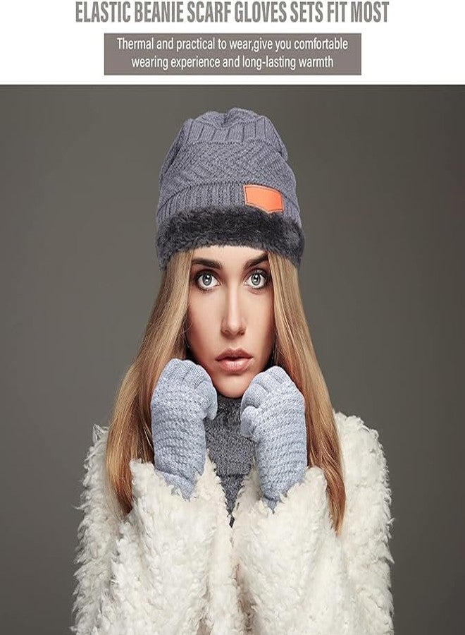 FF Unisex Winter Knit Beanie Cap Hat Neck Warmer Scarf with Woolen Gloves Set - Winterwear Combo Set of Woolen Cap Scarf & Gloves, Free Size, Black - Image 2