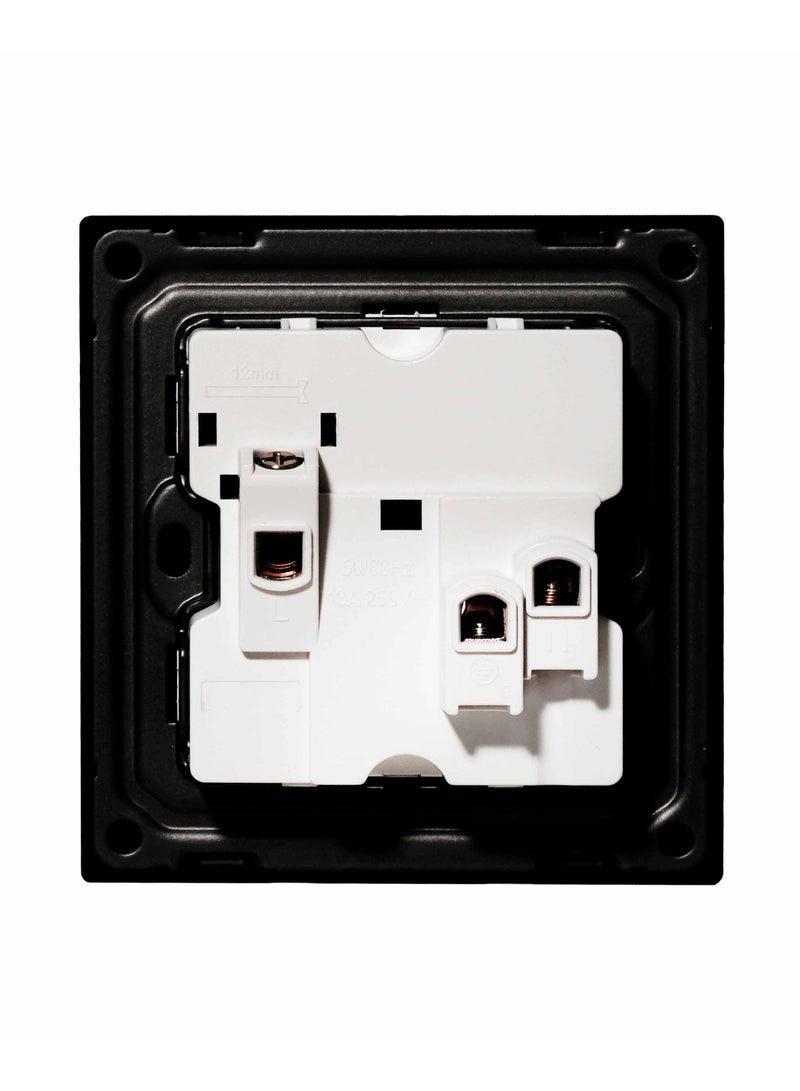 Donmarco Single MF Socket 13A – Ultra Thin Glass, Stylish and Durable Multi-Function Socket , Fire-Resistant Electric Outlet , 15-Year Warranty, (Matt Black) | 13A Socket Wall Socket Power Outlet  - Image 4
