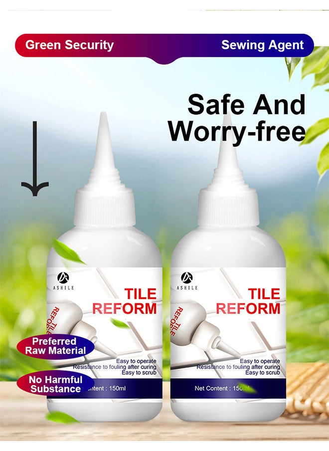 ASHILE 150ML Tile Grout Paint Filler Tube Grout Caulk Sealant Glue Sealer For Bathroom Shower Kitchen Ceramic Tile Repair Restore And Renew Tile Joints Line Gaps Replace Grout Pen, White  - Image 3