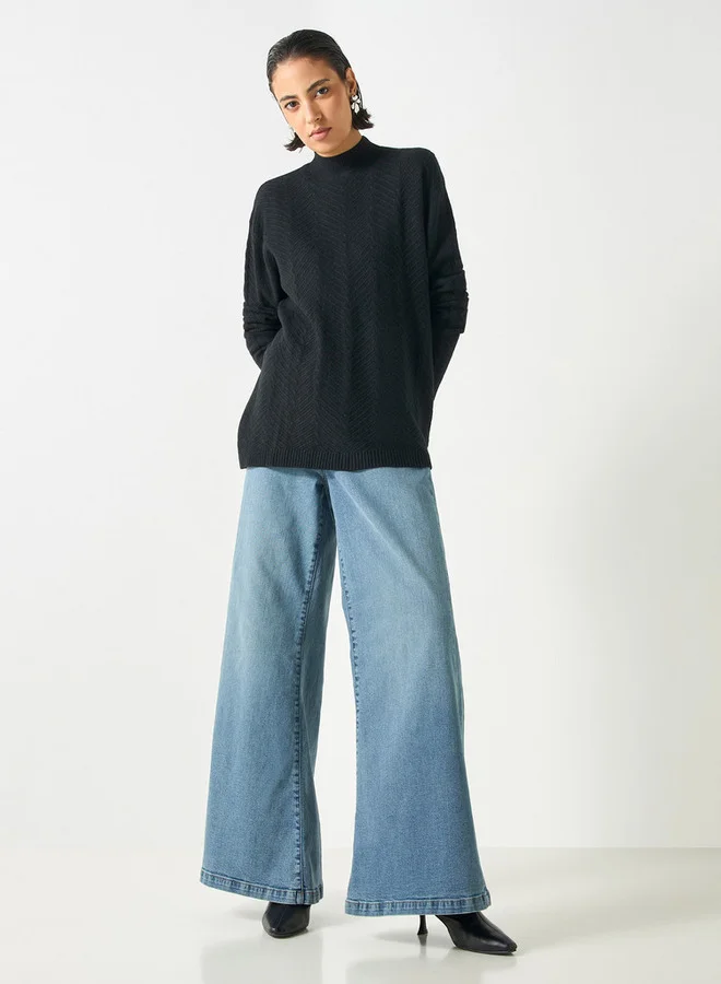 2Xtremz 2Xtremz Textured High Neck Sweater with Long Sleeves