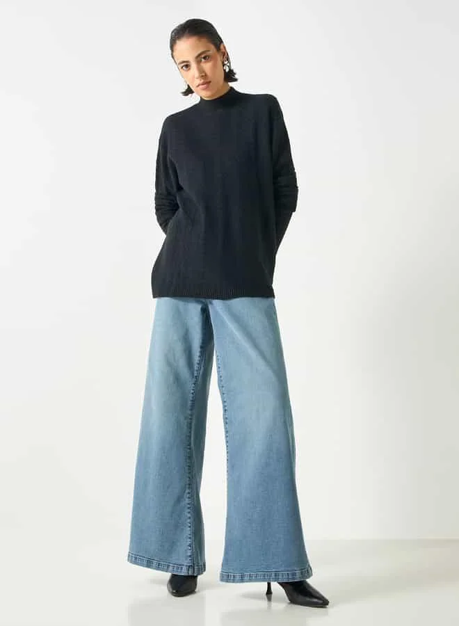 2Xtremz 2Xtremz Textured High Neck Sweater with Long Sleeves