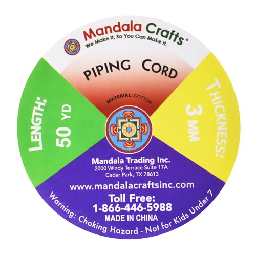 Mandala Crafts Black Soft Replacement Drawstring Cords for Sweatpants Bags - Piping Cord for Sewing Upholstery - 50 Yds 3mm Cotton Cording Macrame Rope Corset Strings - Image 3
