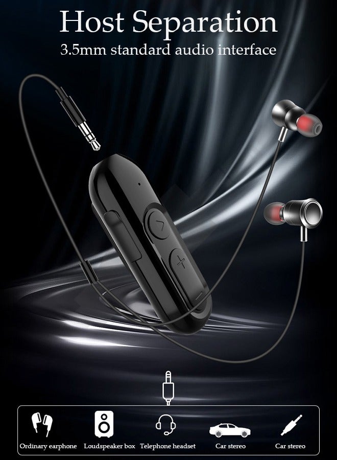 DUNISO Clip On Bluetooth Earphones Bluetooth Headphones Collar Clip Wireless Headsets LED Battery Display Dual Noise Reduction IPX5 Waterproof Earpiece v5.0 with Microphone Handsfree for Cell Phone  - Image 4