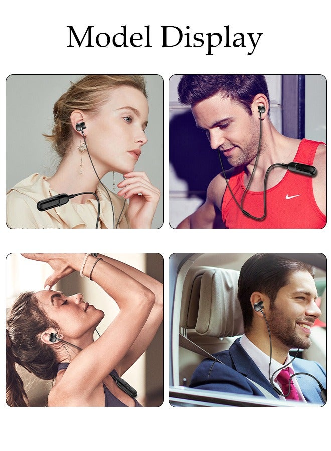 Clip On Bluetooth Earphones Bluetooth Headphones Collar Clip Wireless Headsets LED Battery Display Dual Noise Reduction IPX5 Waterproof Earpiece v5.0 with Microphone Handsfree for Cell Phone