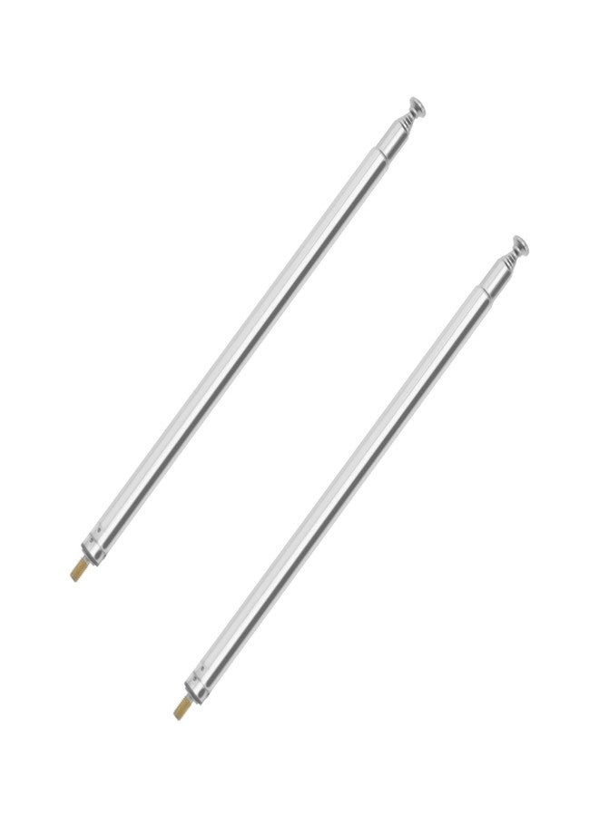 Micro Traders 2PCS M3 Thread 7 Sections Telescopic Antenna for AM FM Radio Radio TV RC Car Aircraft Controller Replacement Remote Control Accessory Stretched Length 730mm - Image 1