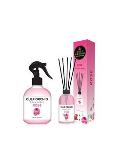Gulf Orchid Home And Office Fragrance Set | Room Spray 500 ml | Reed Diffuser 110 ml (ROSE)  - Image 1