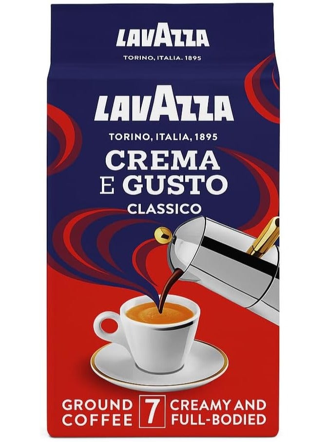 لافازا قهوة اسبريسو مطحونة، كريمة اي جوستو كلاسيكو، محمصة - عبوة 250 جرام من القهوة المطحونة، من لافاتزا. - Image 1