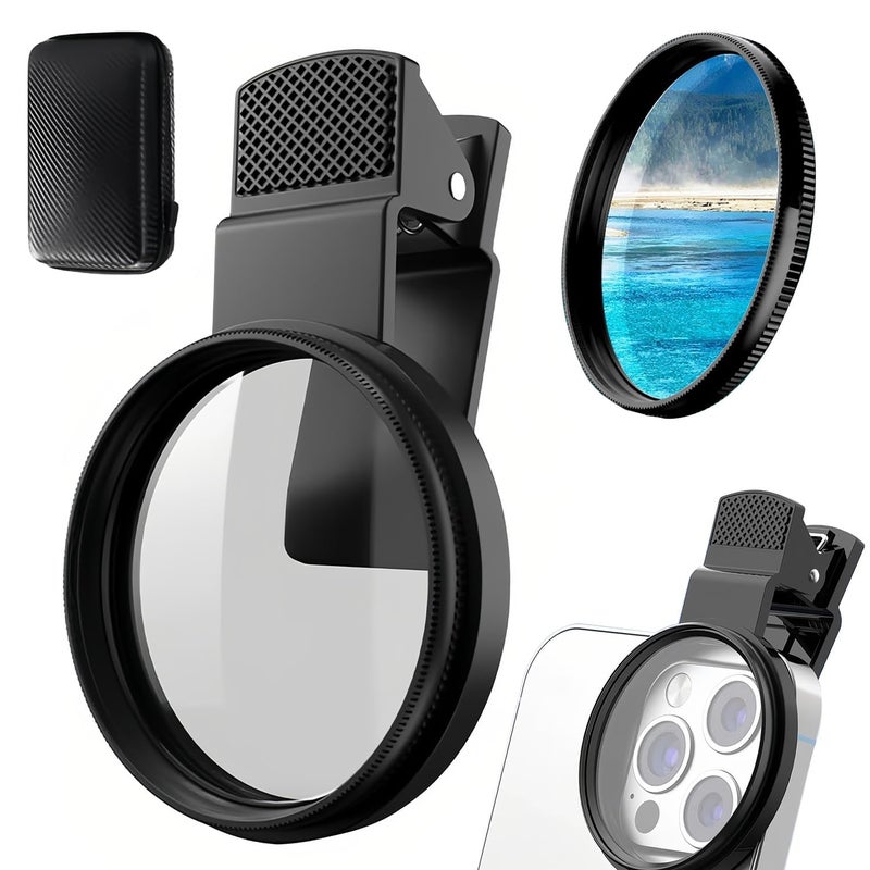 SQUISHCO CPL Filter for Mobile Set, 52mm Clip-On Polarizing Lens Filter Kit,Nd Filter for Mobile Compatible with Most Smartphones for Outdoor Photography - Image 1