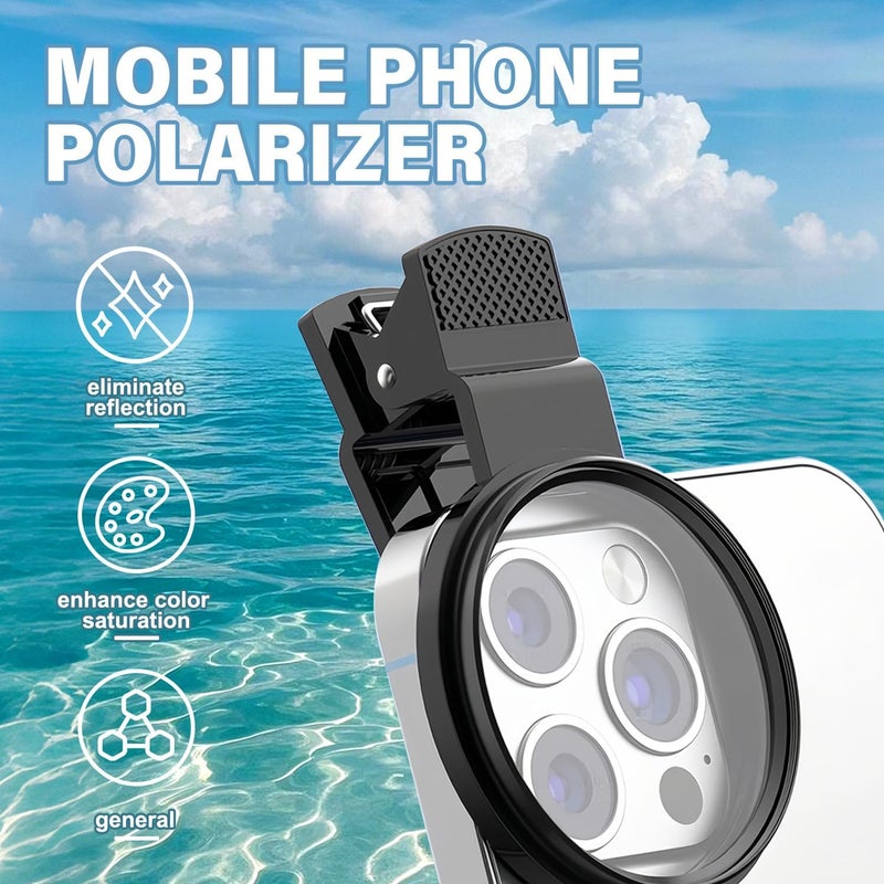 SQUISHCO CPL Filter for Mobile Set, 52mm Clip-On Polarizing Lens Filter Kit,Nd Filter for Mobile Compatible with Most Smartphones for Outdoor Photography - Image 2