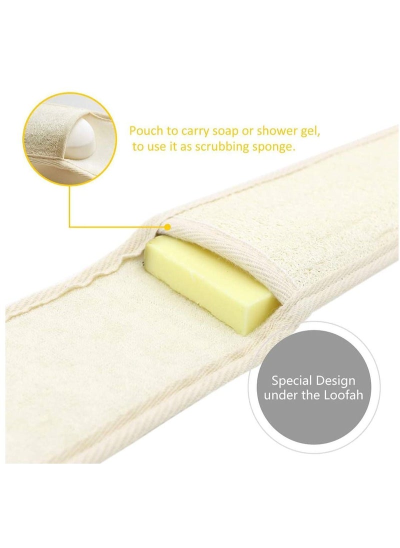 NIBEMINENT 2pcs Scrubbing Strap Luffa Back Scrubber Double Side Exfoliating Loofah for Shower Bath Body Cleaning Removing Dead Skin Grease Suitable Men and Women  - Image 4