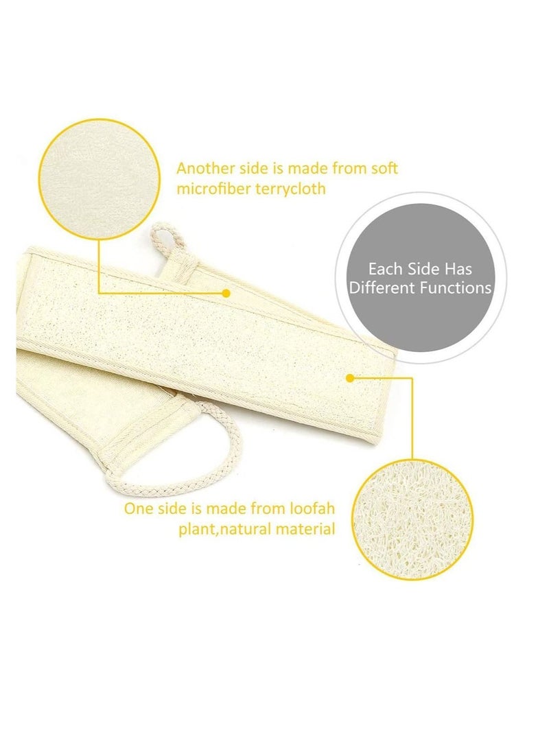 NIBEMINENT 2pcs Scrubbing Strap Luffa Back Scrubber Double Side Exfoliating Loofah for Shower Bath Body Cleaning Removing Dead Skin Grease Suitable Men and Women  - Image 3