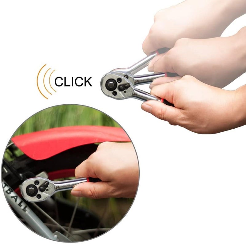 SNE Universal Ratchet Heavy Duty Tool 1/2 and 1/4 inch Wrench spanner Double Sided - Image 4