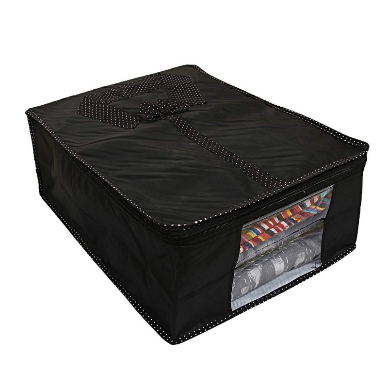 Kuber Industries Kuber Industries shirt cover bag for storage Garment Foldable Shirt Cover Storage Organizer Tshirt Trousers Jeans Clothes OrganizerPack of 2 Black - Image 3