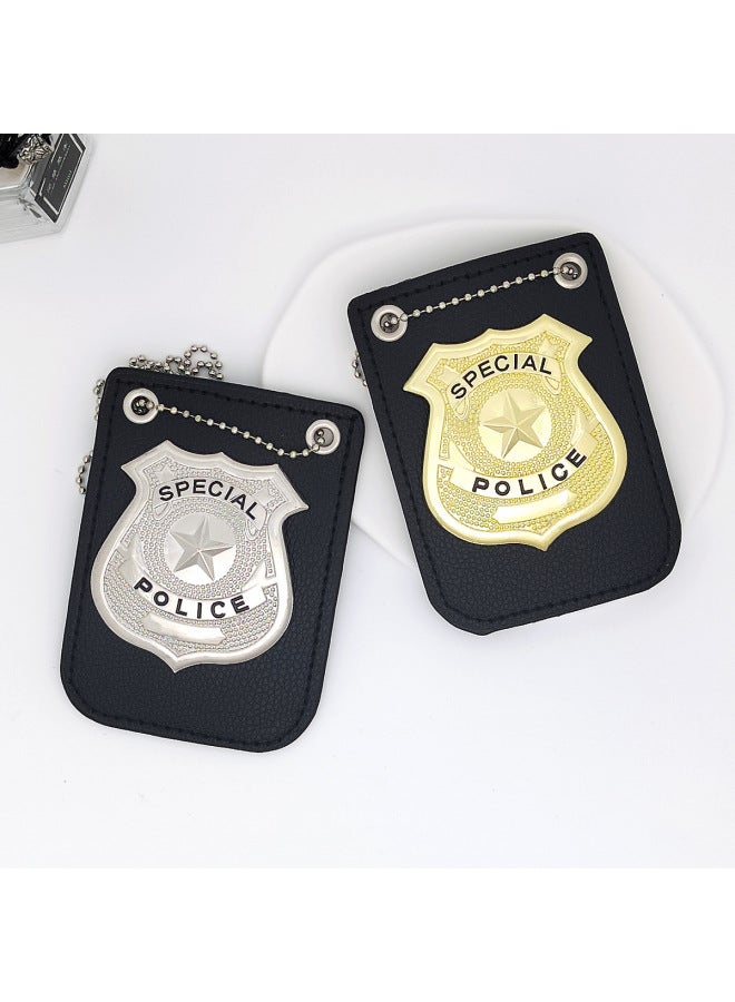 إسكدنيا إكسسوارات لعب الأدوار لشرطة ال للأطفال قلادة معدنية شارة الشرطة ملحقات زي ألعاب تفاعلية للأطفال - اللون: مجموعة (يمكن مطابقة الشارات حسب الرغبة) - Image 3
