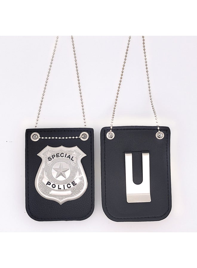 إسكدنيا إكسسوارات لعب الأدوار لشرطة ال للأطفال قلادة معدنية شارة الشرطة ملحقات زي ألعاب تفاعلية للأطفال - اللون: مجموعة (يمكن مطابقة الشارات حسب الرغبة) - Image 5