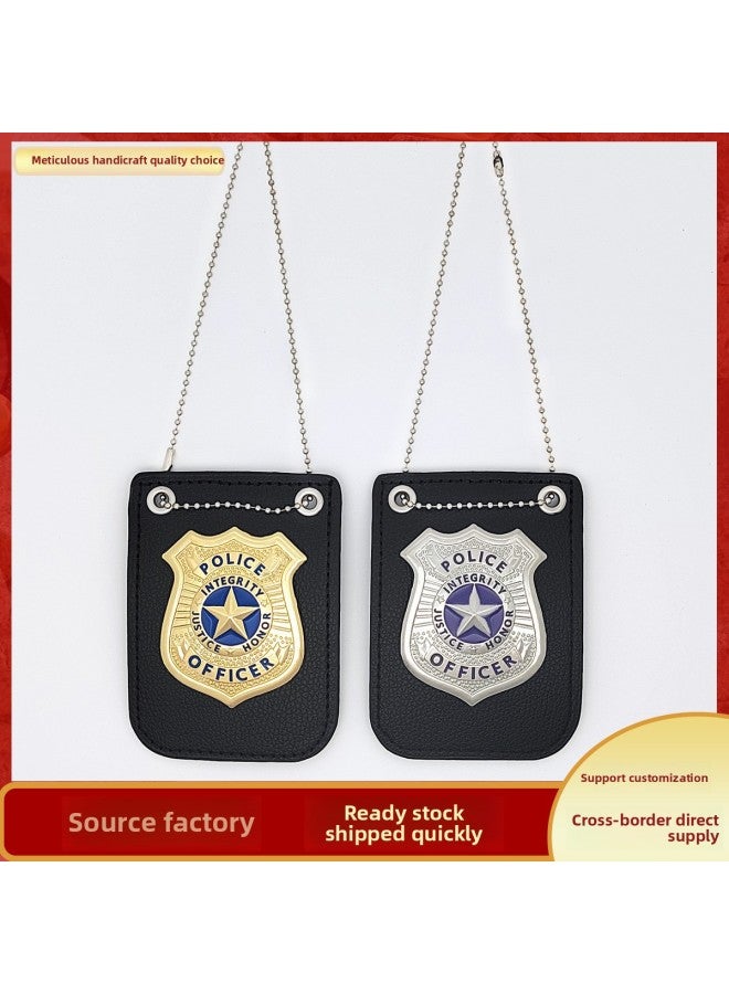 إسكدنيا إكسسوارات لعب الأدوار لشرطة ال للأطفال قلادة معدنية شارة الشرطة ملحقات زي ألعاب تفاعلية للأطفال - اللون: مجموعة (يمكن مطابقة الشارات حسب الرغبة) - Image 2