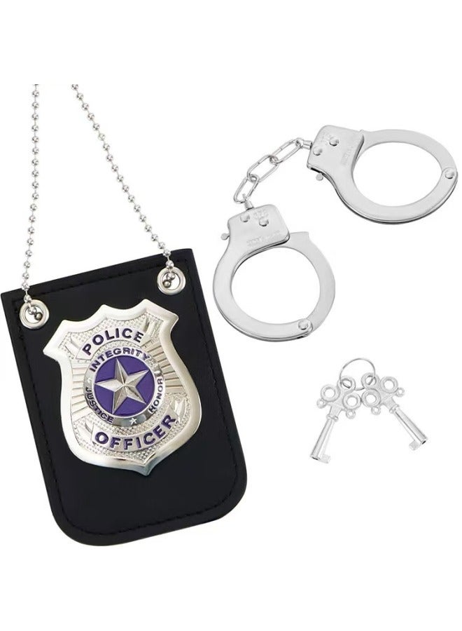 إسكدنيا إكسسوارات لعب الأدوار لشرطة ال للأطفال قلادة معدنية شارة الشرطة ملحقات زي ألعاب تفاعلية للأطفال - اللون: مجموعة (يمكن مطابقة الشارات حسب الرغبة) - Image 1