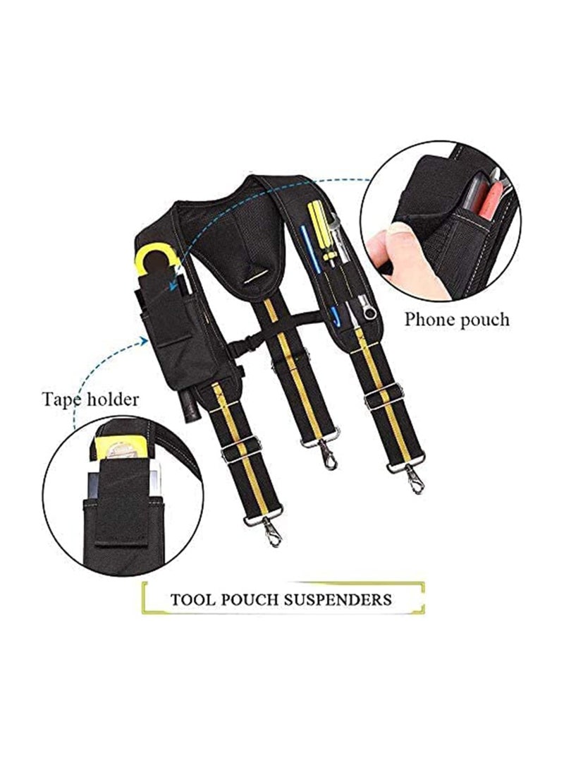 Heavy Duty Y-Shape Tool Belt Suspenders with Multi-Pockets for Electricians, Carpenters, Plumbers, and Contractors - Adjustable Fit for All Body Types (1 Pack) - Image 3