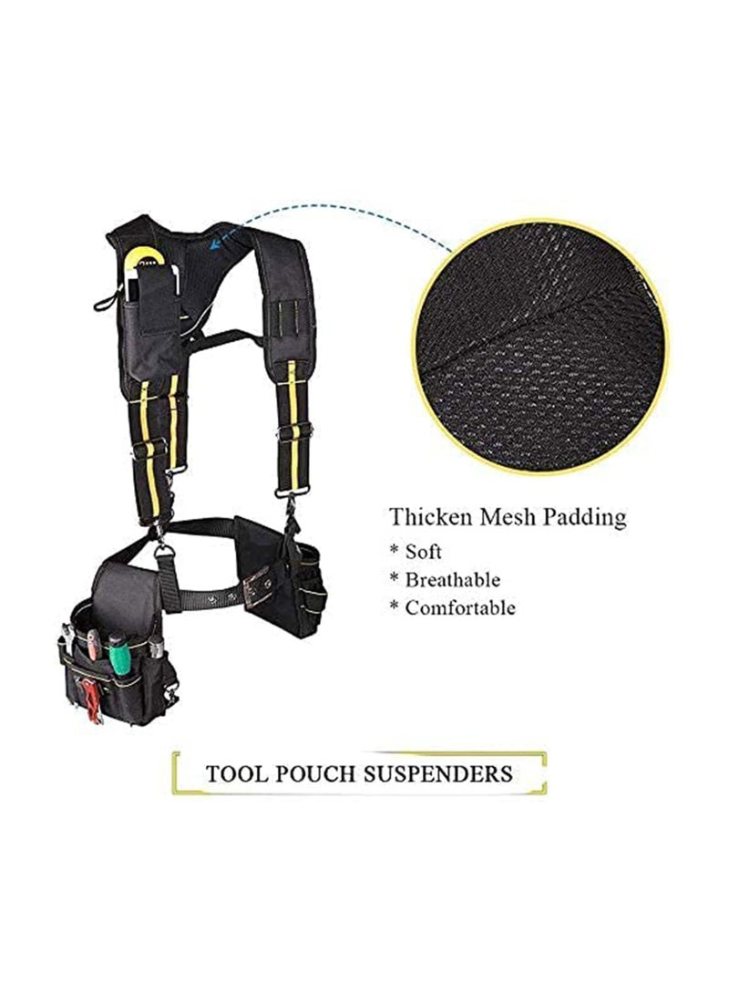 Heavy Duty Y-Shape Tool Belt Suspenders with Multi-Pockets for Electricians, Carpenters, Plumbers, and Contractors - Adjustable Fit for All Body Types (1 Pack) - Image 4