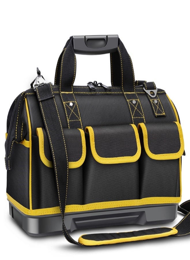 Generic - Toolkit ,Large Multi-Pockets Tool Storage Bag With PVC Base,With shoulder strap ,Oxford cloth material Large capacity waterproof Fall prevention wear resistant Carpenter Electricians - Image 1