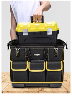 Generic Toolkit ,Large Multi-Pockets Tool Storage Bag With PVC Base,With shoulder strap ,Oxford cloth material Large capacity waterproof Fall prevention wear resistant Carpenter Electricians  - Image 2