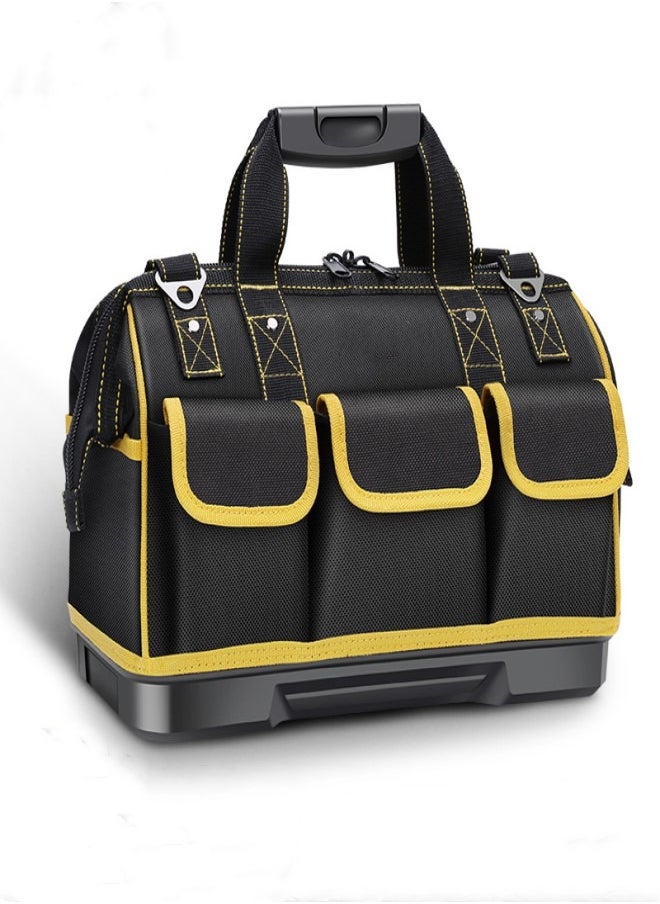 Generic - Toolkit ,Large Multi-Pockets Tool Storage Bag With PVC Base,With shoulder strap ,Oxford cloth material Large capacity waterproof Fall prevention wear resistant Carpenter Electricians - Image 1