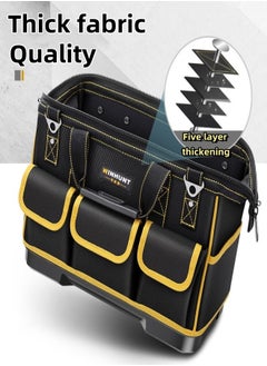Generic Toolkit ,Large Multi-Pockets Tool Storage Bag With PVC Base,With shoulder strap ,Oxford cloth material Large capacity waterproof Fall prevention wear resistant Carpenter Electricians  - Image 3