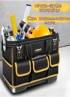 Generic Toolkit ,Large Multi-Pockets Tool Storage Bag With PVC Base,With shoulder strap ,Oxford cloth material Large capacity waterproof Fall prevention wear resistant Carpenter Electricians  - Image 4