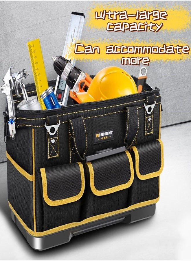 Generic - Toolkit ,Large Multi-Pockets Tool Storage Bag With PVC Base,With shoulder strap ,Oxford cloth material Large capacity waterproof Fall prevention wear resistant Carpenter Electricians - Image 1