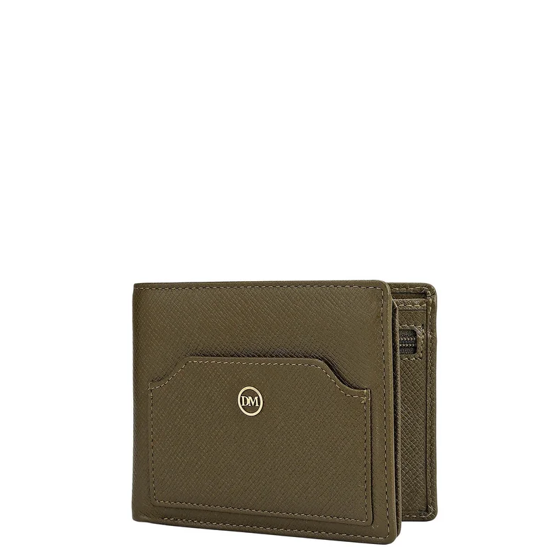 Da Milano  Military Green Bifold Leather Mens Wallet for Men | Best Price UAE