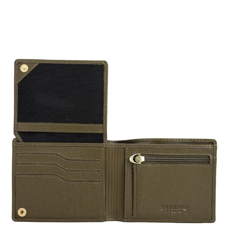 Da Milano  Military Green Bifold Leather Mens Wallet for Men | Best Price UAE