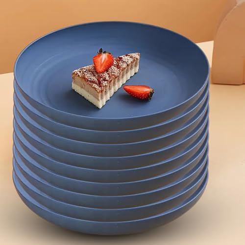 aDai 9" Wheat Straw Round Dinner Plate | Eco-Friendly, Lightweight & Unbreakable | Microwave & Dishwasher Safe Food Dish | Steak Plate, Serving Tray for Kitchen, Restaurant, Parties & Gifting - Image 1