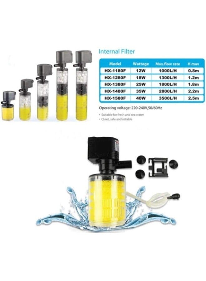 موموبير فلتر حوض سمك Mumoo Bear مزود بمضخة غاطسة ومرشح مدمج ومرشح تنقية المياه 12 وات - 1000 لتر - Image 5