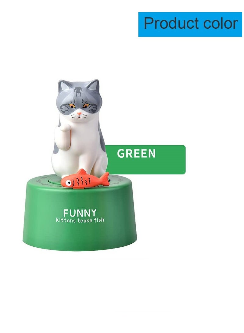 , Cartoon Mechanical Kitchen Timer, 60-Minute Wind Up Dial 360° Rotating, Cat Shape Timer for Cooking Reading or Sport - Image 2