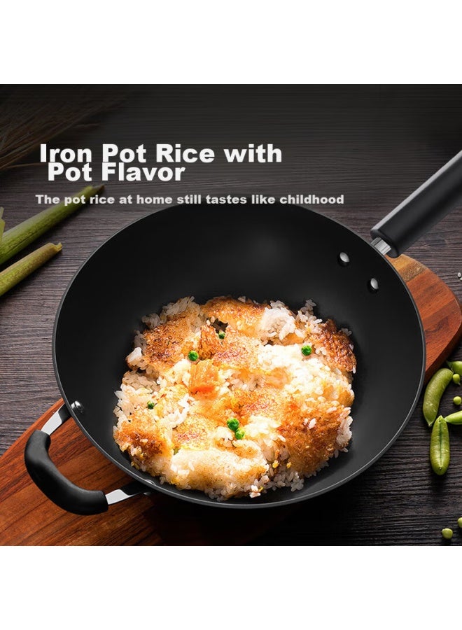 Supor Cast Iron Wok 30cm, Non-coated Flat Bottom Frying Pan, Scratch-resistant, Wear-resistant, Compatible With Induction Cooker And Open Flame - Image 4