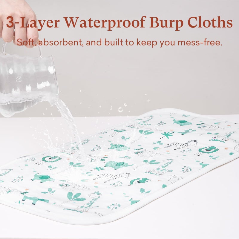 littogoose Premium 8-Pack Waterproof Baby Burp Cloths, Extra Large 13"X26" Soft Absorbent Burping Clothes for Newborns and Infants, Baby Shower Boys Girls - Image 4