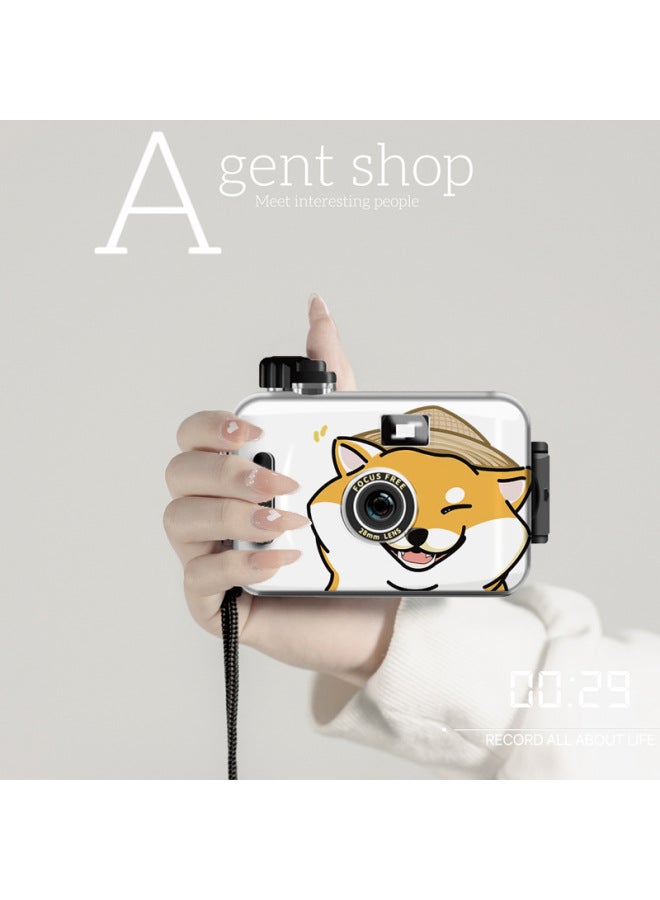 Generic Birthday Gift Girls Non-Parole Camera Student Party Starter Film Fool Retro Film Tanabata Valentine's Day-Color:Film--back Hat Shiba Inu_limited Edition-official Gift Box (excluding Film)  - Image 1